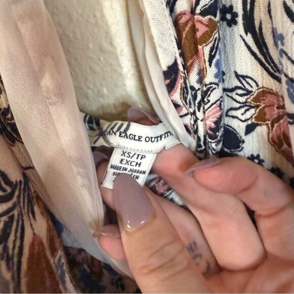 American Eagle Outfitters Floral Dress with Blue and Pink Accents XS - Picture 5 of 10